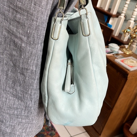Coach  Phoebe  pebbled leather Light Blue Triple compartment, shoulder bag 26224 - Picture 5 of 17